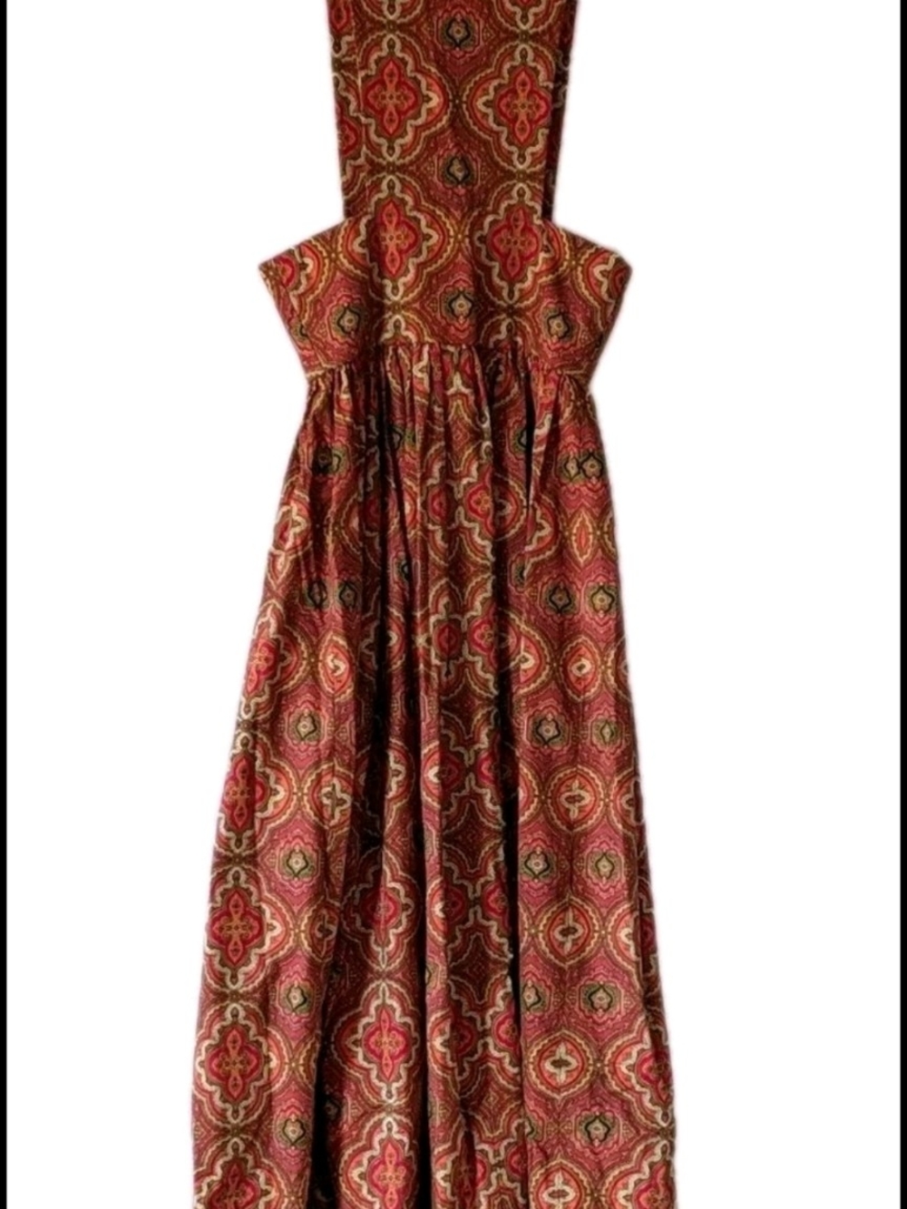 Vintage 1970s With Original Label "Handmade By Linda" Pinafore Long Dress